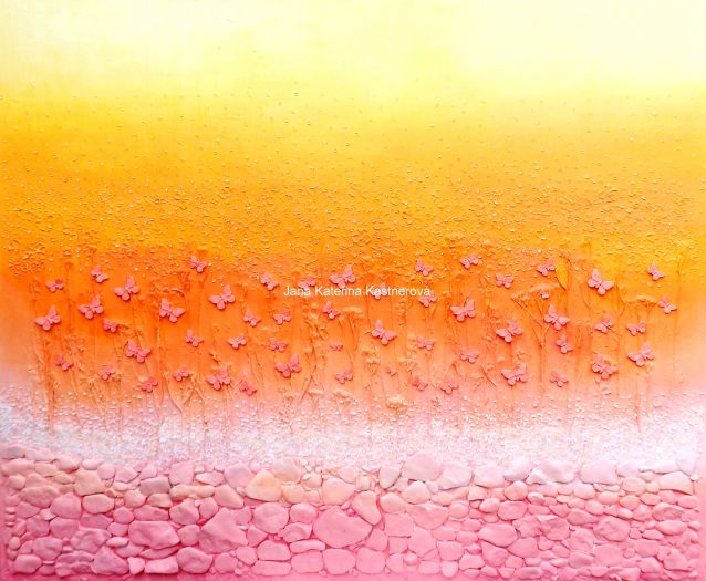 ... PRAMEN LÁSKY, NĚHY, RADOSTI, HOJNOSTI  a ODPUŠTĚNÍ ... - original, akryl, plátno 100x120cm s křišťály
