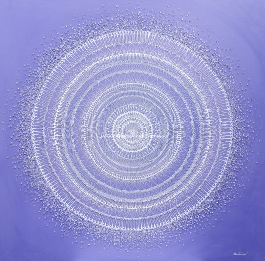 … MANDALA – VĚDOMÍ, INTUICE … - original, akryl s křišťály, plátno 80x80cm