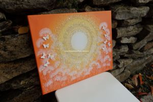 ... MÍSTO SÍLY - CHCI ZASE VĚŘIT A PŘESTAT SE BÁT II. ... - original, plátno 30x40cm, akryl s křišťály