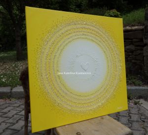 ... SLUNEČNÍ MANDALA III. ... - original, plátno 60x60cm, akryl s křišťály