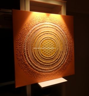 ... MANDALA - MĚSÍČEK LÉKAŘSKÝ ... - original, plátno 70x70cm, akryl s křišťálky