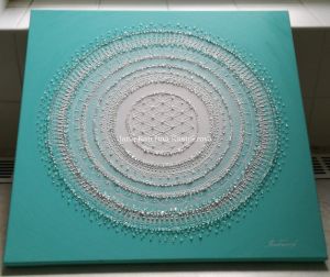 ... MANDALA - KOMUNIKACE VIII. - original, plátno 50x50cm, akryl s křišťály