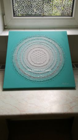 ... MANDALA - KOMUNIKACE VIII. - original, plátno 50x50cm, akryl s křišťály