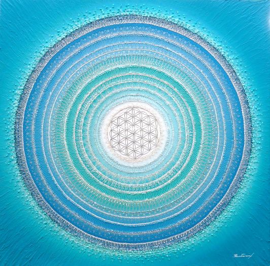 ... MANDALA - ENERGIE MUŽ II. ... - plátno 80x80cm, akryl s křišťály