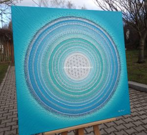 ... MANDALA - ENERGIE MUŽ II. ... - plátno 80x80cm, akryl s křišťály