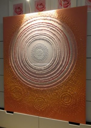 ... MANDALA - RADOST, JEMNOST, NĚHA ... - original, plátno 120x100cm, akryl s křišťály