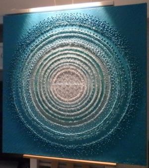 ... MANDALA - MOŘE ... - original, plátno 80x80cm, akryl s křišťály