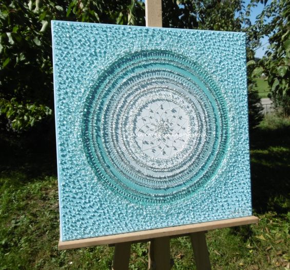 ... MANDALA - OTEVŘENÁ KOMUNIKACE ... - original, plátno 50x50cm, akryl s křišťály