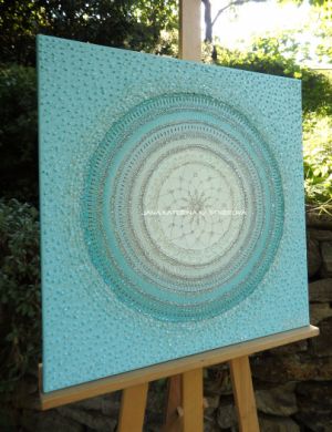 ... MANDALA - OTEVŘENÁ KOMUNIKACE ... - original, plátno 50x50cm, akryl s křišťály