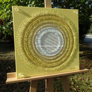 OBRAZY NA PŘÁNÍ: SLUNEČNÍ MANDALA + MANDALA - JEMNOST NĚHA - 2x plátno 40x40cm