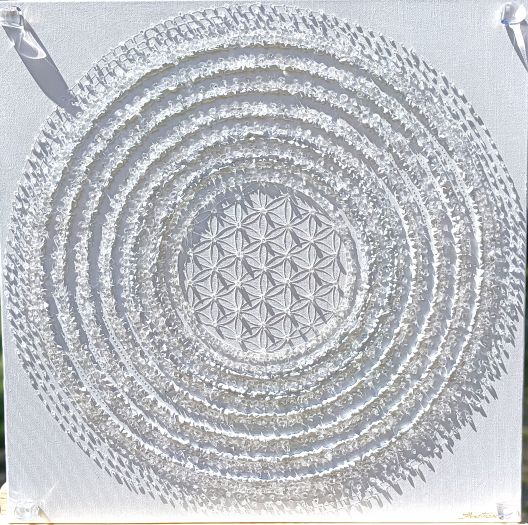 ZAKÁZKOVÁ REALIZACE paní Pavlínka - ... MOTIV MANDALA - BÍLÁ ... - original, plátno 50x50cm
