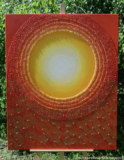 OBRAZ NA PŘÁNÍ pro paní Romanu z Němčic u Holešova ... PROMĚNY II. ... - original, plátno 110x90cm, akryl s diamantovými křišťály