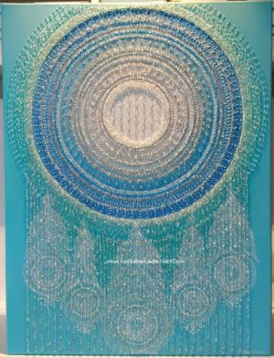 … LAPAČ SNŮ – ŠTĚSTÍ A POŽEHNÁNÍ … - original, plátno 80x60cm, akryl s diamantovými křišťály