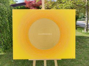 ... SLUNCE IV. ... - original, plátno 100x80cm, akryl s diamantovými křišťály