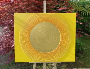 ... SLUNCE IV. ... - original, plátno 100x80cm, akryl s diamantovými křišťály