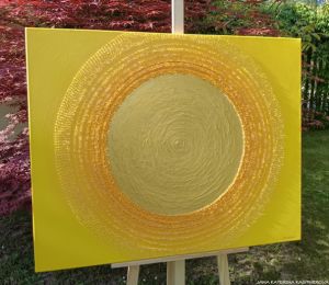 ... SLUNCE IV. ... - original, plátno 100x80cm, akryl s diamantovými křišťály
