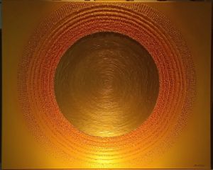 ... SLUNCE IV. ... - original, plátno 100x80cm, akryl s diamantovými křišťály