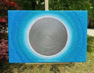 ... MODRÁ ... - original, plátno 90x60cm, akryl s diamantovými křišťály
