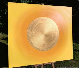 ... SLUNCE V. ... - original, plátno 150x130cm - ZÁKLADNÍ VARIANTA OBRAZU BEZ KŘIŠŤÁLŮ ( KŘIŠŤÁLY JE MOŽNO NA PŘÁNÍ DOPLNIT)