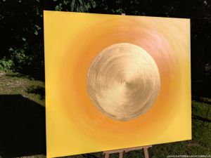 ... SLUNCE V. ... - original, plátno 150x130cm - ZÁKLADNÍ VARIANTA OBRAZU BEZ KŘIŠŤÁLŮ ( KŘIŠŤÁLY JE MOŽNO NA PŘÁNÍ DOPLNIT)
