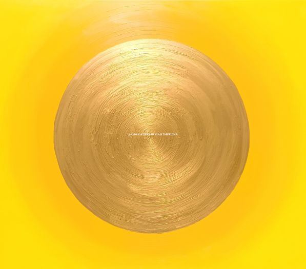 ... SLUNCE V. ... - original, plátno 150x130cm - ZÁKLADNÍ VARIANTA OBRAZU BEZ KŘIŠŤÁLŮ ( KŘIŠŤÁLY JE MOŽNO NA PŘÁNÍ DOPLNIT)