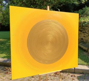 ... SLUNCE V. ... - original, plátno 150x130cm - ZÁKLADNÍ VARIANTA OBRAZU BEZ KŘIŠŤÁLŮ ( KŘIŠŤÁLY JE MOŽNO NA PŘÁNÍ DOPLNIT)