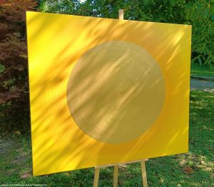 ... SLUNCE V. ... - original, plátno 150x130cm - ZÁKLADNÍ VARIANTA OBRAZU BEZ KŘIŠŤÁLŮ ( KŘIŠŤÁLY JE MOŽNO NA PŘÁNÍ DOPLNIT)