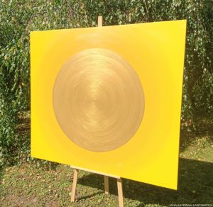 ... SLUNCE V. ... - original, plátno 150x130cm - ZÁKLADNÍ VARIANTA OBRAZU BEZ KŘIŠŤÁLŮ ( KŘIŠŤÁLY JE MOŽNO NA PŘÁNÍ DOPLNIT)