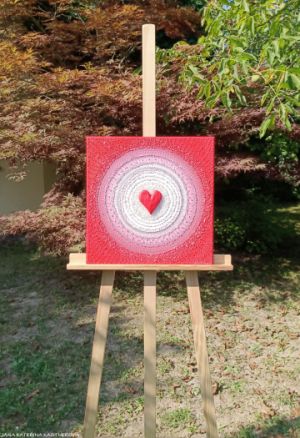 … OBRÁZEK PRO SRDCAŘE … - original, plátno 40x40cm, akryl s diamantovými křišťály