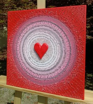 … OBRÁZEK PRO SRDCAŘE … - original, plátno 40x40cm, akryl s diamantovými křišťály