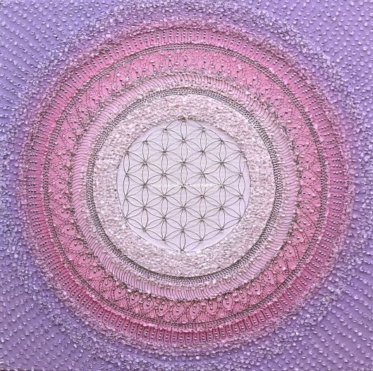 … HOJNOST – VDĚČNOST A PŘIJETÍ III. … - original, plátno 50x50cm, akryl s diamantovými křišťály