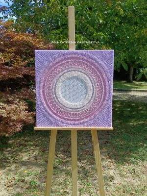 … HOJNOST – VDĚČNOST A PŘIJETÍ III. … - original, plátno 50x50cm, akryl s diamantovými křišťály
