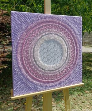 … HOJNOST – VDĚČNOST A PŘIJETÍ III. … - original, plátno 50x50cm, akryl s diamantovými křišťály