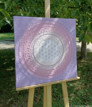 … HOJNOST – VDĚČNOST A PŘIJETÍ III. … - original, plátno 50x50cm, akryl s diamantovými křišťály