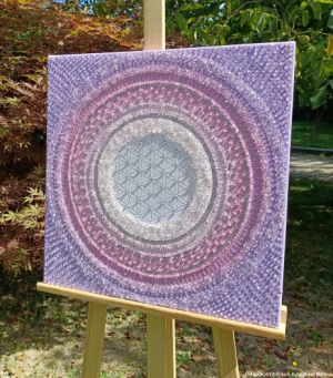 … HOJNOST – VDĚČNOST A PŘIJETÍ III. … - original, plátno 50x50cm, akryl s diamantovými křišťály