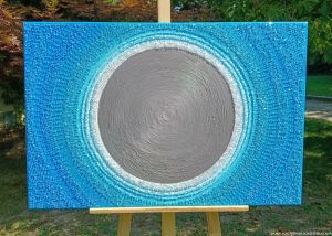 ... MODRÁ (je dobrá) ... - original, plátno 90x60cm, akryl s diamantovými křišťály