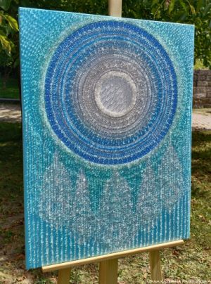 ... ÉTERICKÝ LAPAČ SNŮ II. ... - original, plátno 80x60cm, akryl s diamantovými křišťály