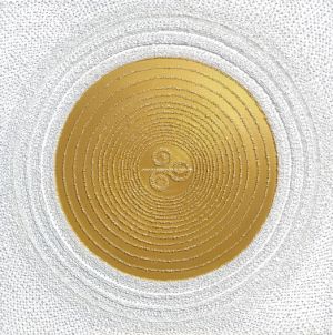... KELTSKÝ SYMBOL – SPIRÁLOVÝ UZEL ŠTĚSTÍ ... - original, plátno 100x100cm, akryl s diamantovými křišťály