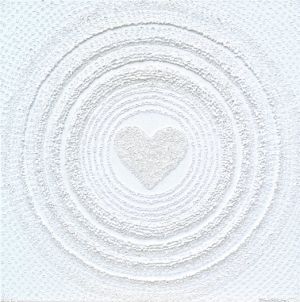 ... KŘIŠŤÁLOVÉ SRDÍČKO - 7. čakra ... - original, plátno 50x50cm, akryl s diamantovými křišťály