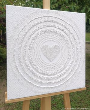 ... KŘIŠŤÁLOVÉ SRDÍČKO - 7. čakra ... - original, plátno 50x50cm, akryl s diamantovými křišťály