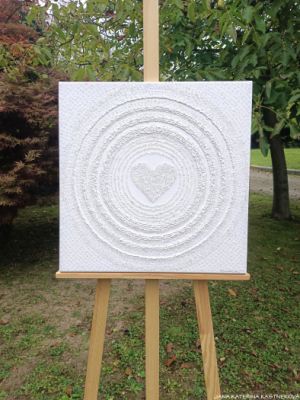 ... KŘIŠŤÁLOVÉ SRDÍČKO - 7. čakra ... - original, plátno 50x50cm, akryl s diamantovými křišťály