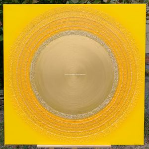 ... ZLATÁ MANDALA - SLUNCE II. ... - original, plátno 100x100cm, akryl s diamantovými křišťály