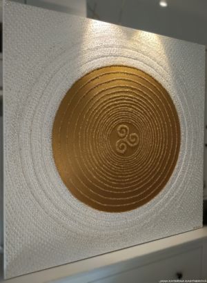 ... KELTSKÝ SYMBOL - ŠTĚSTÍ ... - original, plátno 100x100cm, technika akryl s diamantovými křišťály