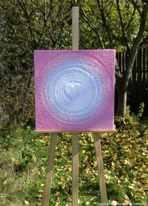 … V NĚZE, KŘEHKOSTI A NITERNOSTI … - originál, plátno 50x50cm, akryl s diamantovými křišťály
