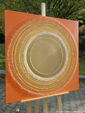 … OBRAZ, KTERÝ OBLAKA SMUTKU A PLÁČ MĚNÍ NA SLUNEČNÍ ZÁŘ, KTERÁ JASNÍ TVÁŘ … - original, plátno 80x80cm, akryl s diamantovými křišťály