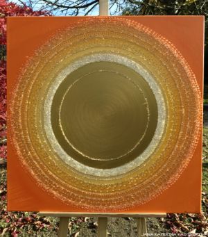 … OBRAZ, KTERÝ OBLAKA SMUTKU A PLÁČ MĚNÍ NA SLUNEČNÍ ZÁŘ, KTERÁ JASNÍ TVÁŘ … - original, plátno 80x80cm, akryl s diamantovými křišťály