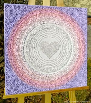 ... LASKAVÝ (LÁSKA-VÍ) OBRÁZEK ... - originál, plátno 50x50cm, akryl s diamantovými křišťály