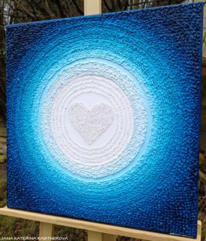 ... NITERNÉ ODPOVĚDI - TVOŘIVOST VIII. ... - original, plátno 50x50cm, akryl s diamantovými křišťály