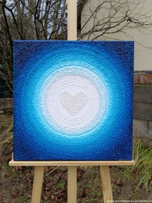 ... NITERNÉ ODPOVĚDI - TVOŘIVOST VIII. ... - original, plátno 50x50cm, akryl s diamantovými křišťály