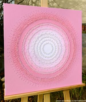 ... JSI ÚŽASNÁ ... DĚKUJI, ŽE JSI ... - original - plátno 50x50cm, akryl s diamantovými křišťály